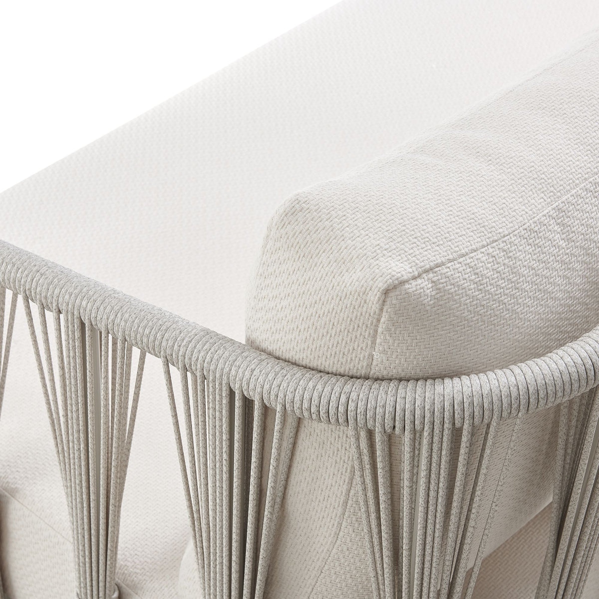 Breeze - Metal Outdoor Sofa With Cushions - Pearl / Cream