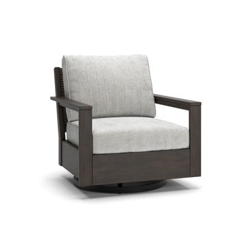 Mesa Valley - Swivel Lounge With Cushion - Light Gray / Dark Brown