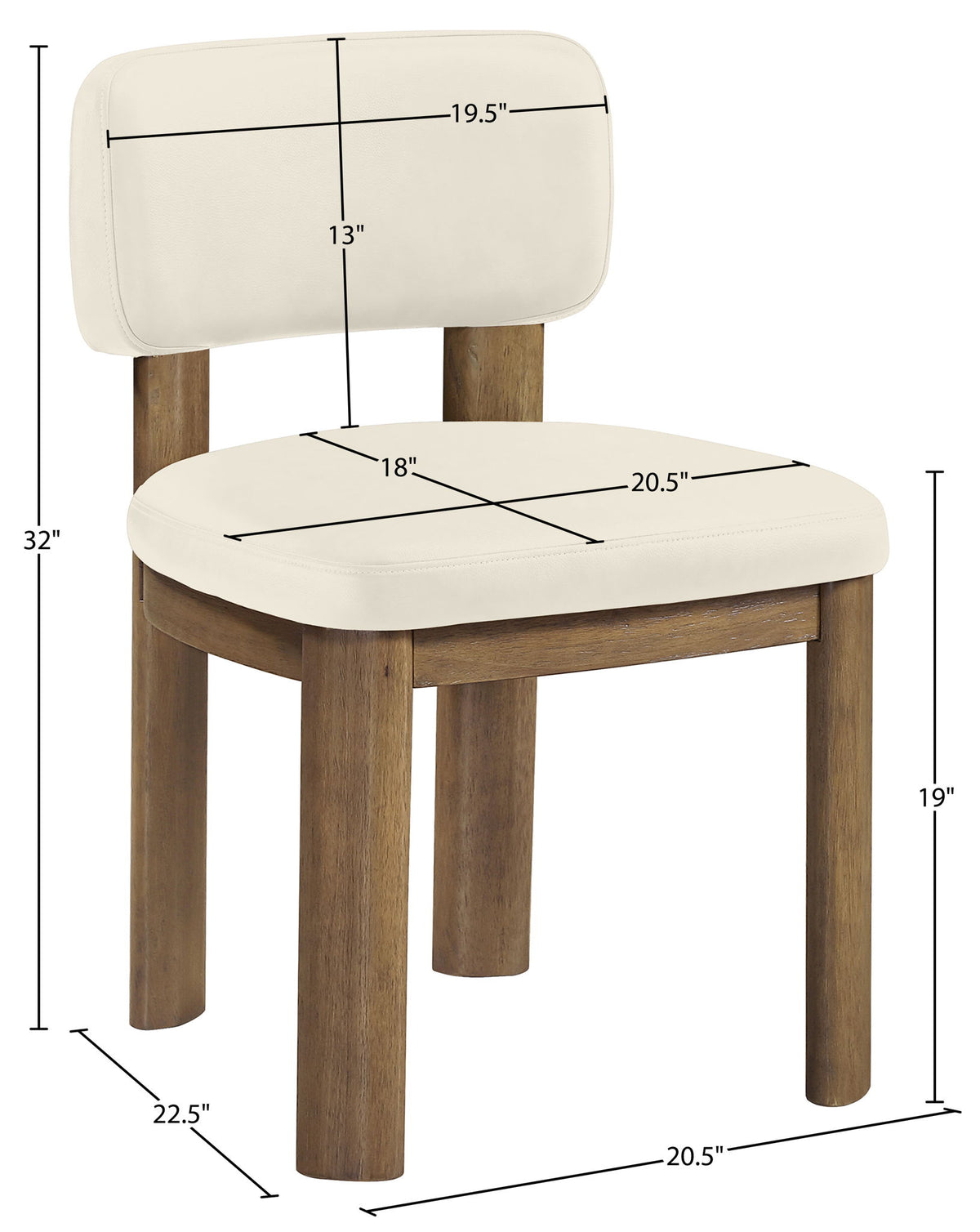 Paloma - Vegan Leather Upholstered Dining Chair (Set of 2) - Brown Frame