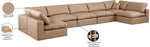 Comfy - 7 Piece Faux Leather Modular Armless Sectional - Tan