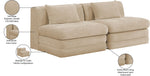 Stellar - 2 Piece 76" Upholstered Modular Armless Loveseat
