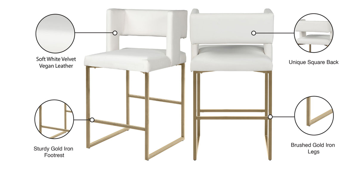 Caleb - Counter Stool with Gold Legs (Set of 2)