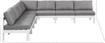 Nizuc - Outdoor Patio 7 Piece Modular Sectional With White Frame