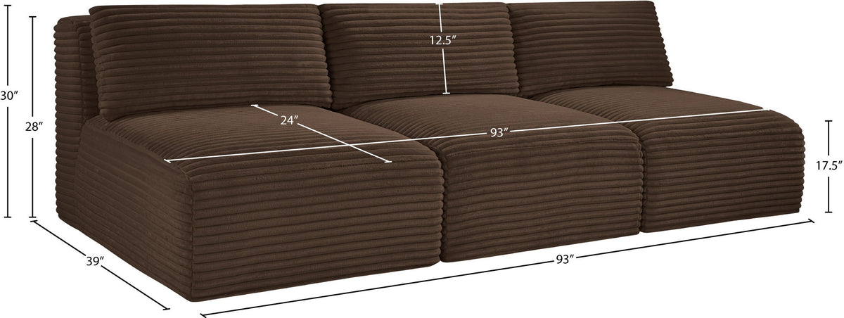 Shaggy - 3 Seat Modular Armless Sofa