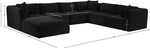 Shaggy - 7 Piece Modular U-Shaped Sectional With Ottoman