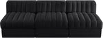 Rummi - Velvet Performance Fabric Upholstered 3 Piece Modular Armless Sofa