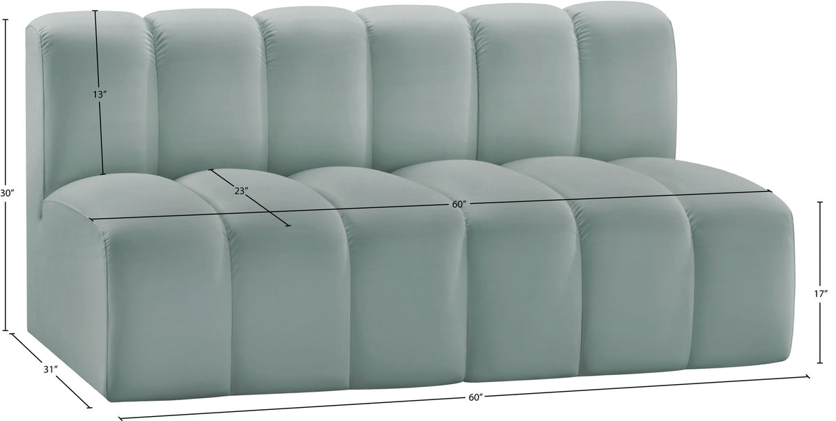 Arc - Faux Leather 2 Seats Modular Sofa