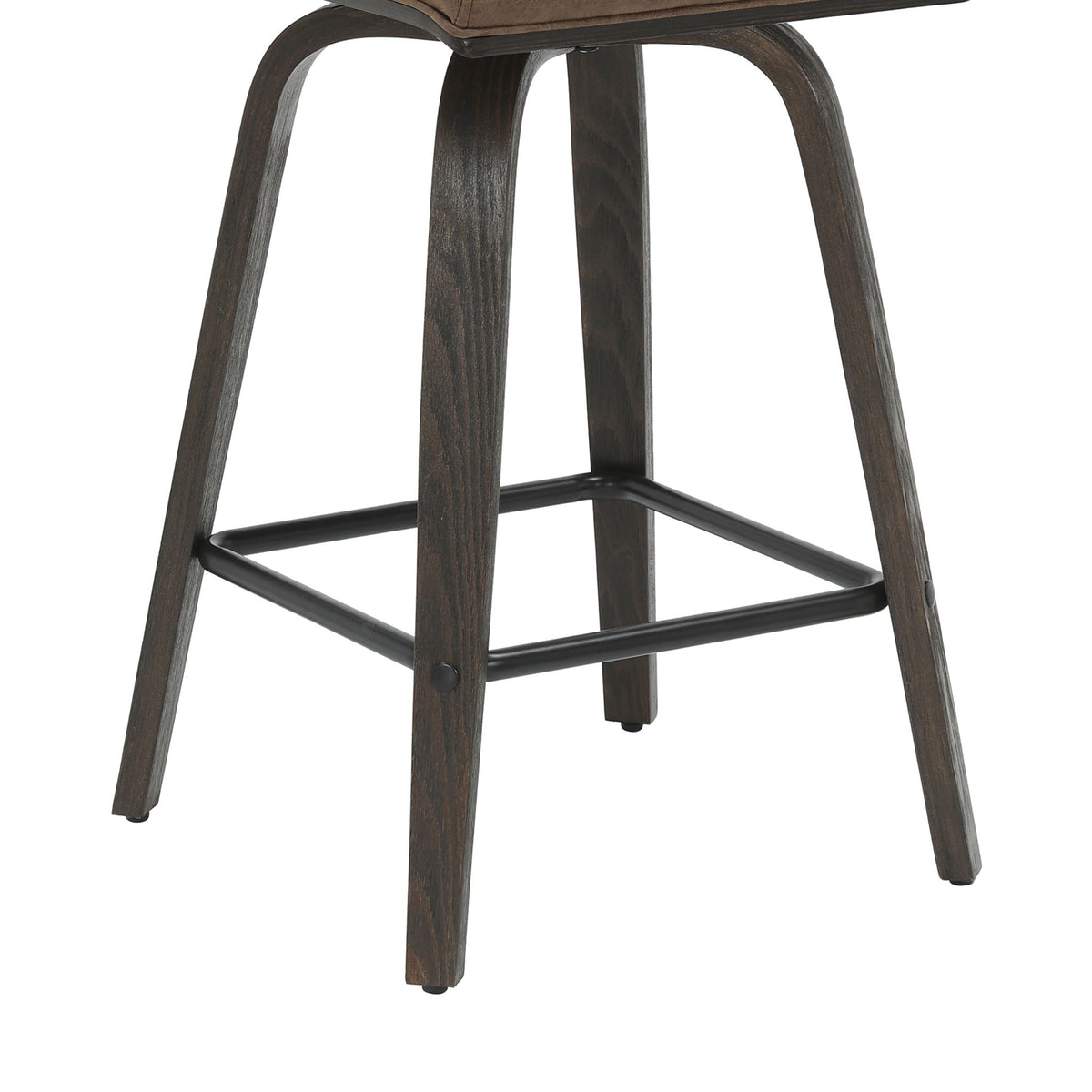 Vienna - 35.5" Swivel Counter Height Square Back Wood Bar Stool With Faux Leather Seat