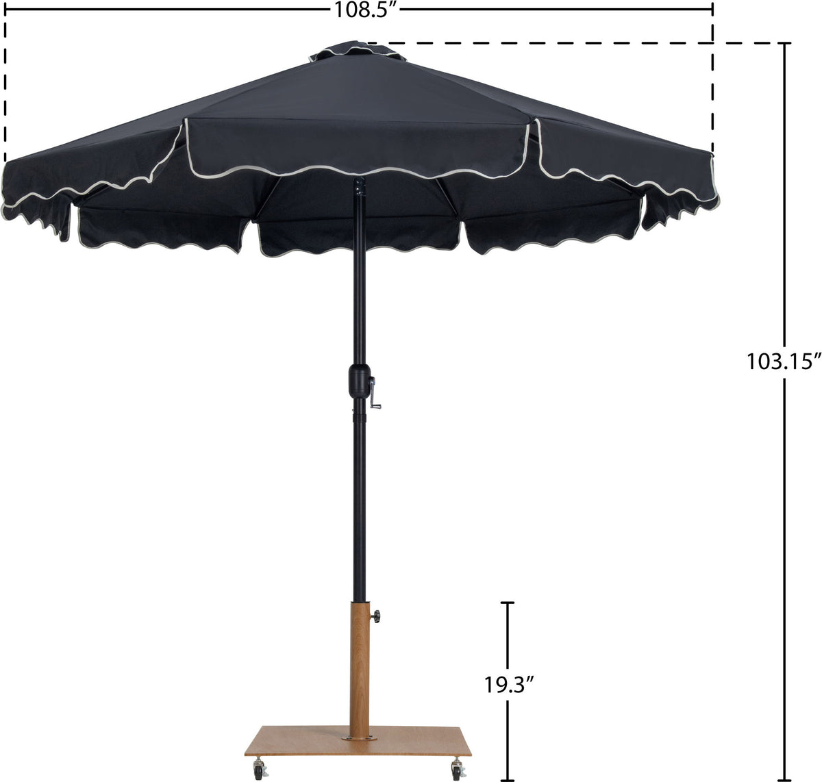 Amalfi - Aluminum Patio Umbrella - Light Brown Base / Black Pole