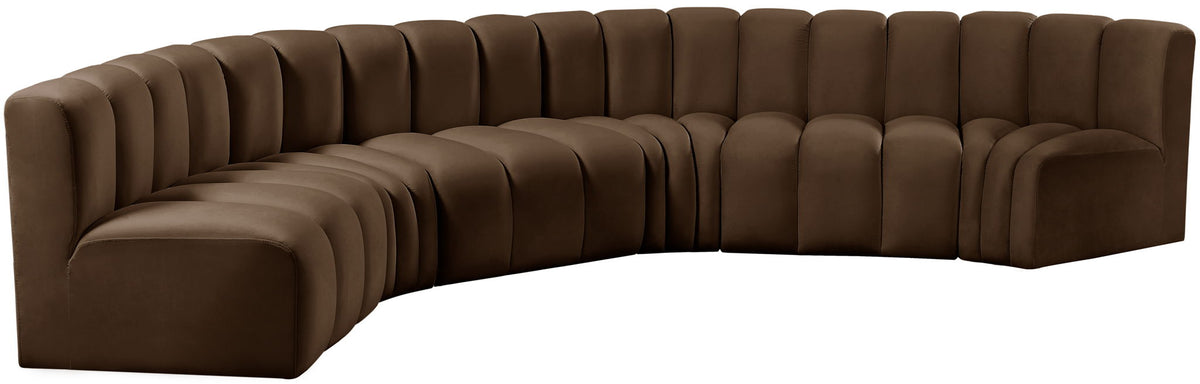 Arc - Velvet 6 Piece U-Shaped Modular Sofa