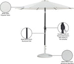 Fiji - Aluminum Patio Umbrella With Round White And Black Base