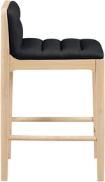 Ellis - Vegan Leather Upholstered Counter Stool (Set of 2) - Natural Base