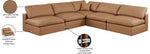 Comfy - 5 Piece Faux Leather Modular Corner Armless Sectional