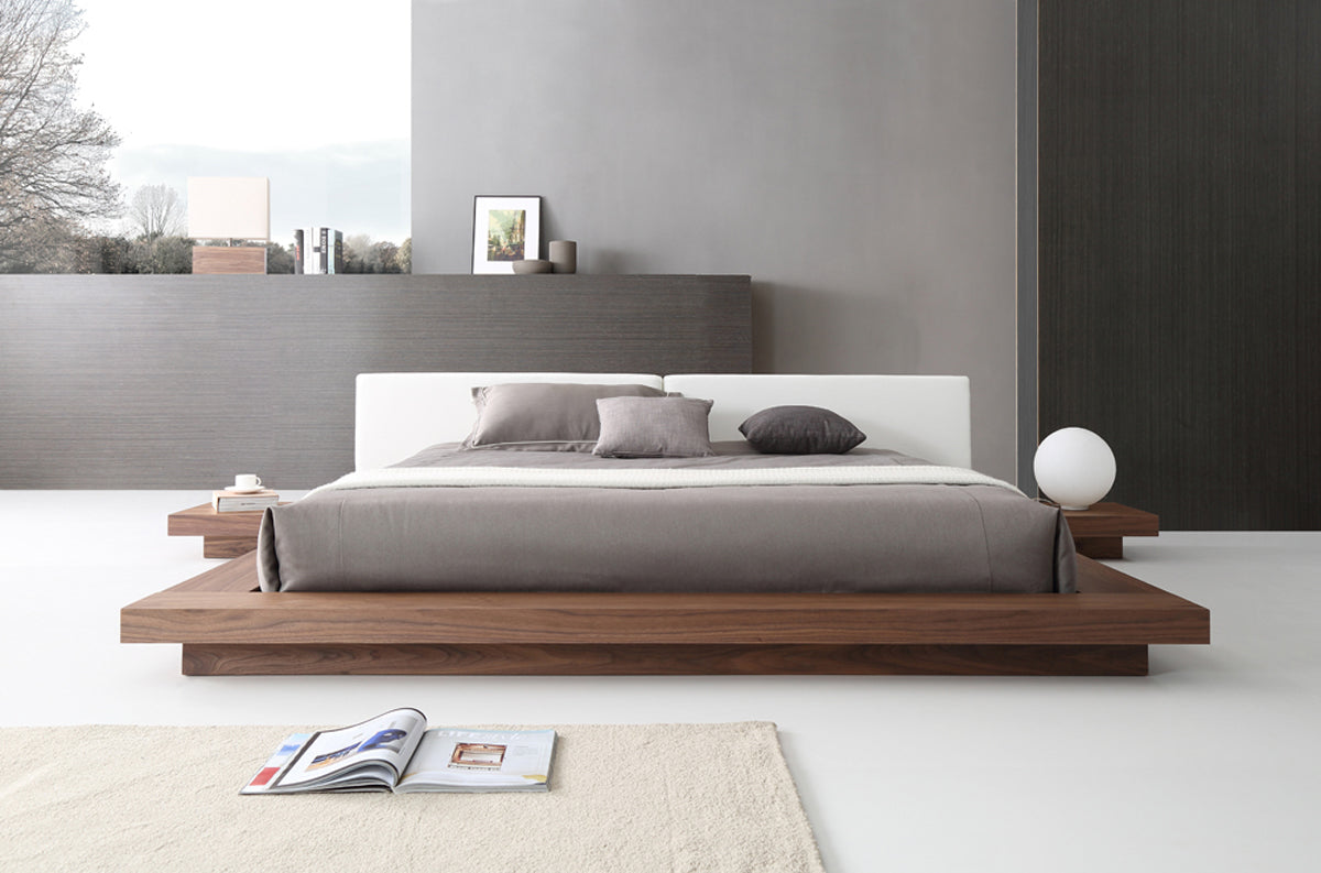 Queen Opal Modern Walnut & White Platform Bed by VIG Furniture - View 1