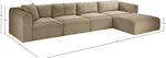 Shaggy - Fabric 4 Piece Modular Sectional