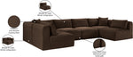 Shaggy - 6 Piece Modular U-Shaped Armless Sectional