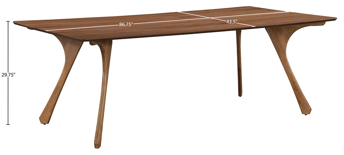 Glenwood - 86.75" Solid Wood And Walnut Veneer Dining Table - Brown