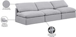 Indulge - Linen 3 Seat Modular Armless Sofa
