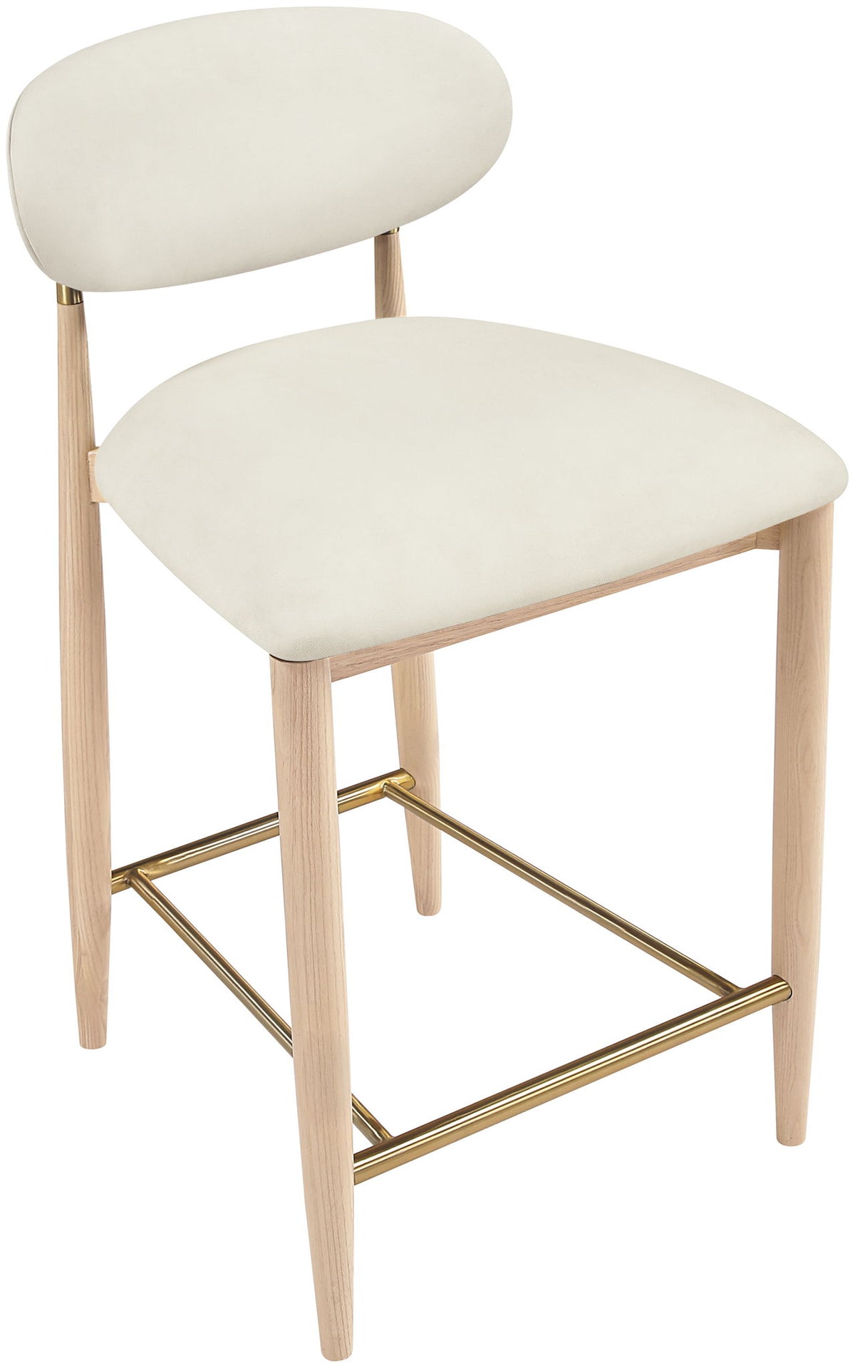 Riccio - Stool - Natural And Gold Frame