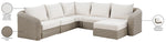 Seacrest - Olefin Water Resistant Fabric And Wicker 6 Piece Outdoor Patio Modular Sectional