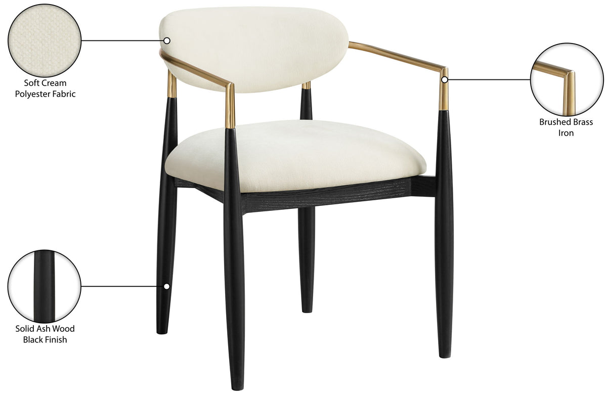 Riccio - Fabric Dining Arm Chair (Set of 2) - Black And Gold Frame