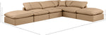 Indulge - Faux Leather 6 Piece Modular Armless Sectional - Tan