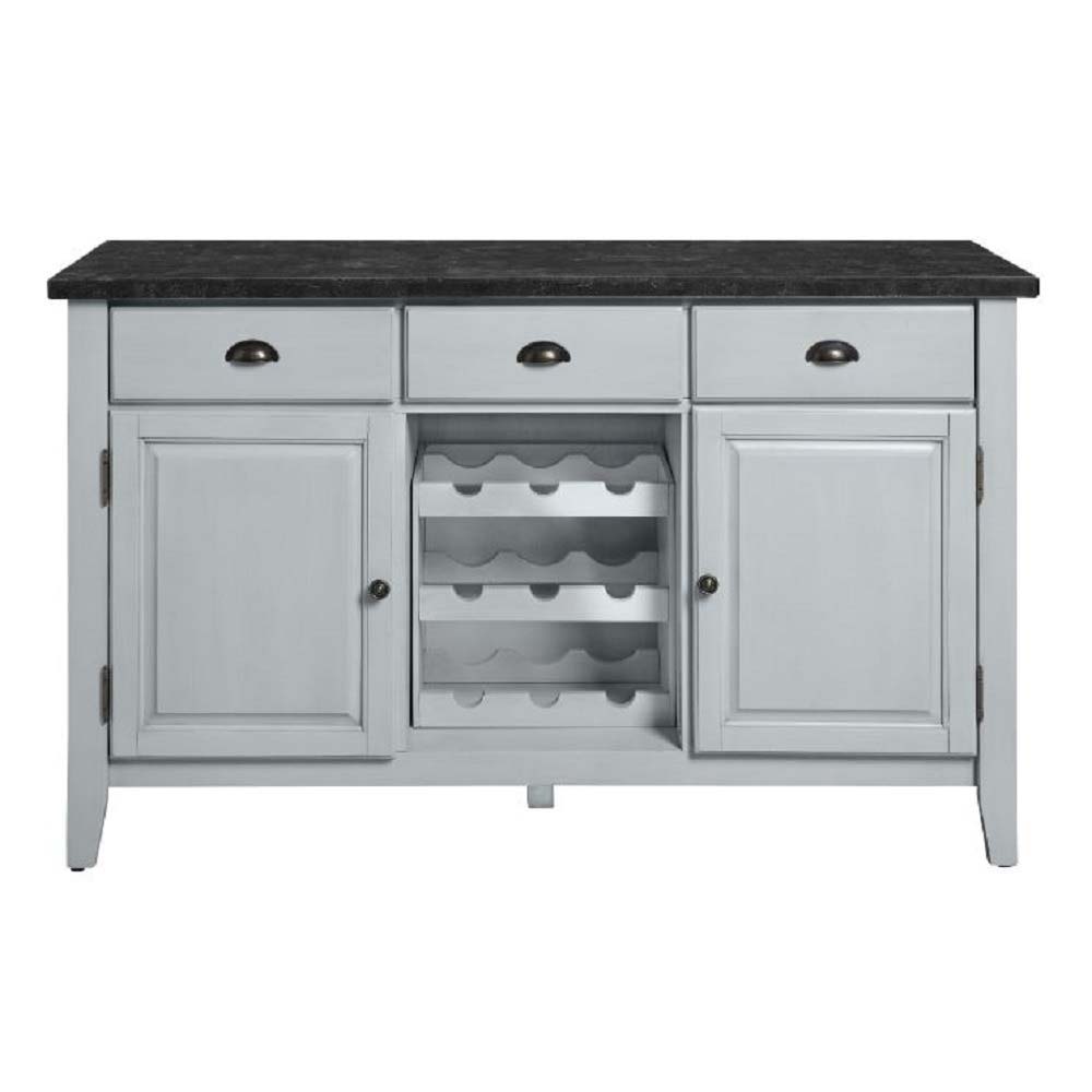 Lanton - Server - Natural Marble & Antique White