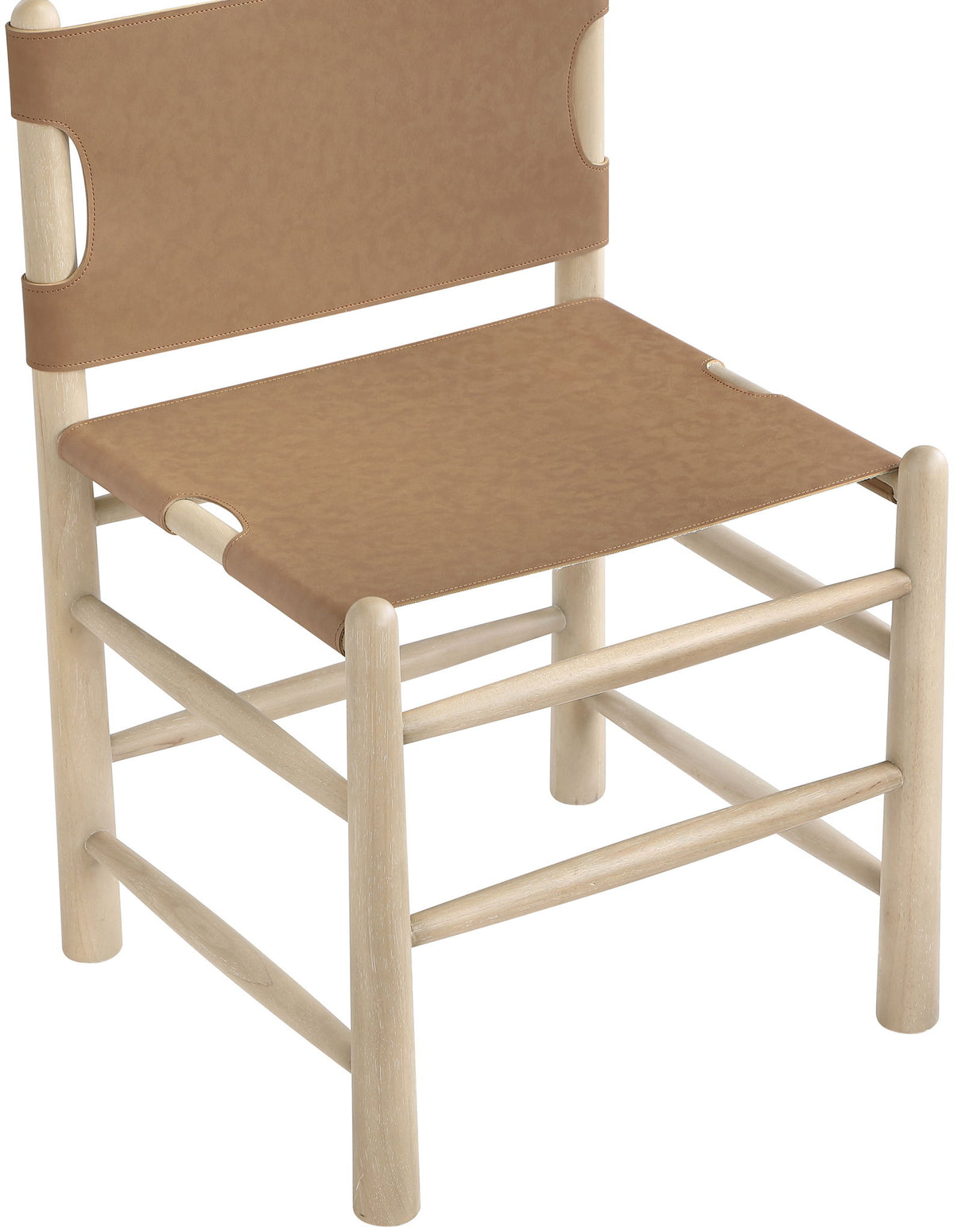 Santos - Vegan Leather Upholstered Dining Chair With Stained Natural Base (Set of 2)