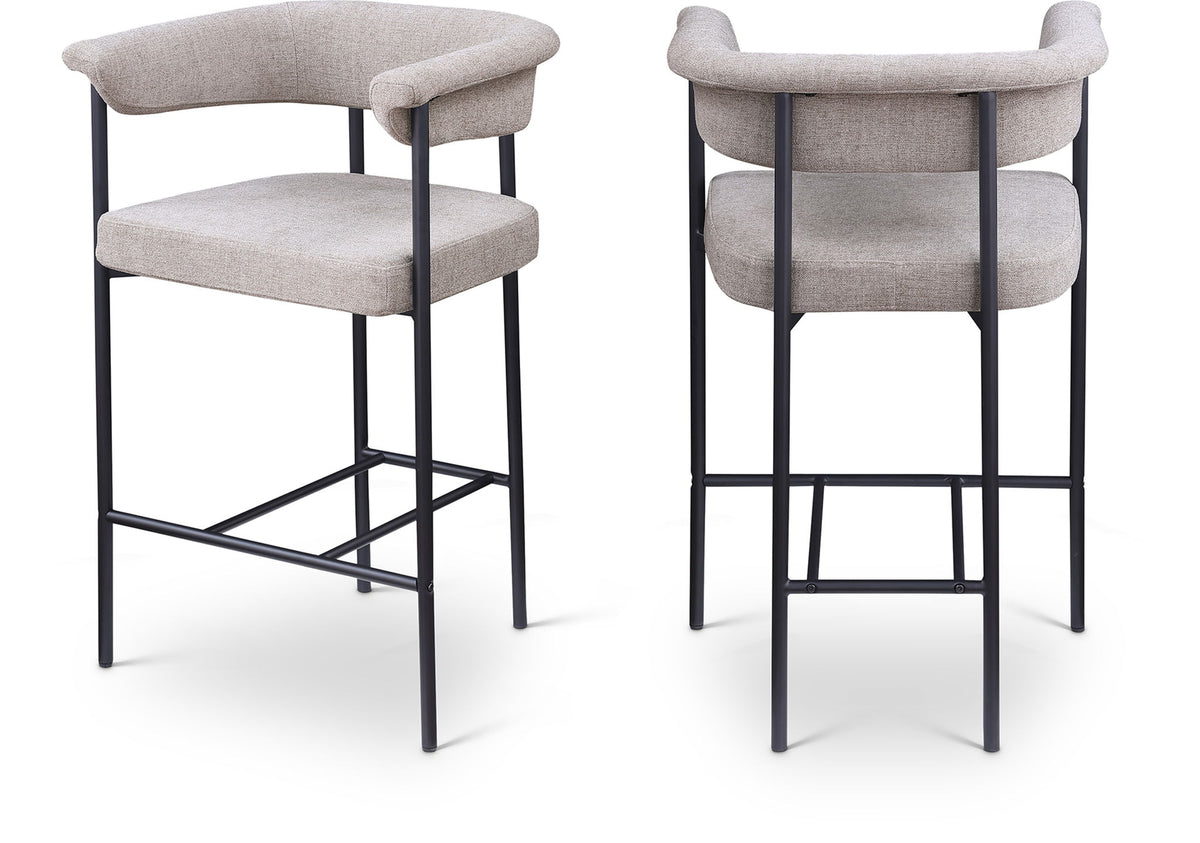 Malin - Linen Counter Stool (Set of 2) - Taupe