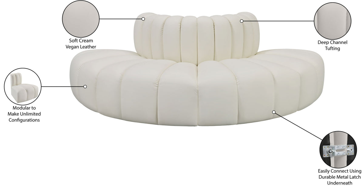 Arc - Faux Leather 4 Piece Modular Sofa