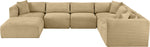 Shaggy - 7 Piece Modular U-Shaped Sectional With Ottoman