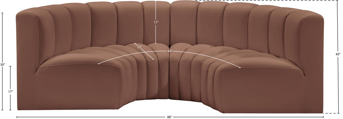 Arc - Faux Leather 4 Piece U-Shaped Modular Sofa