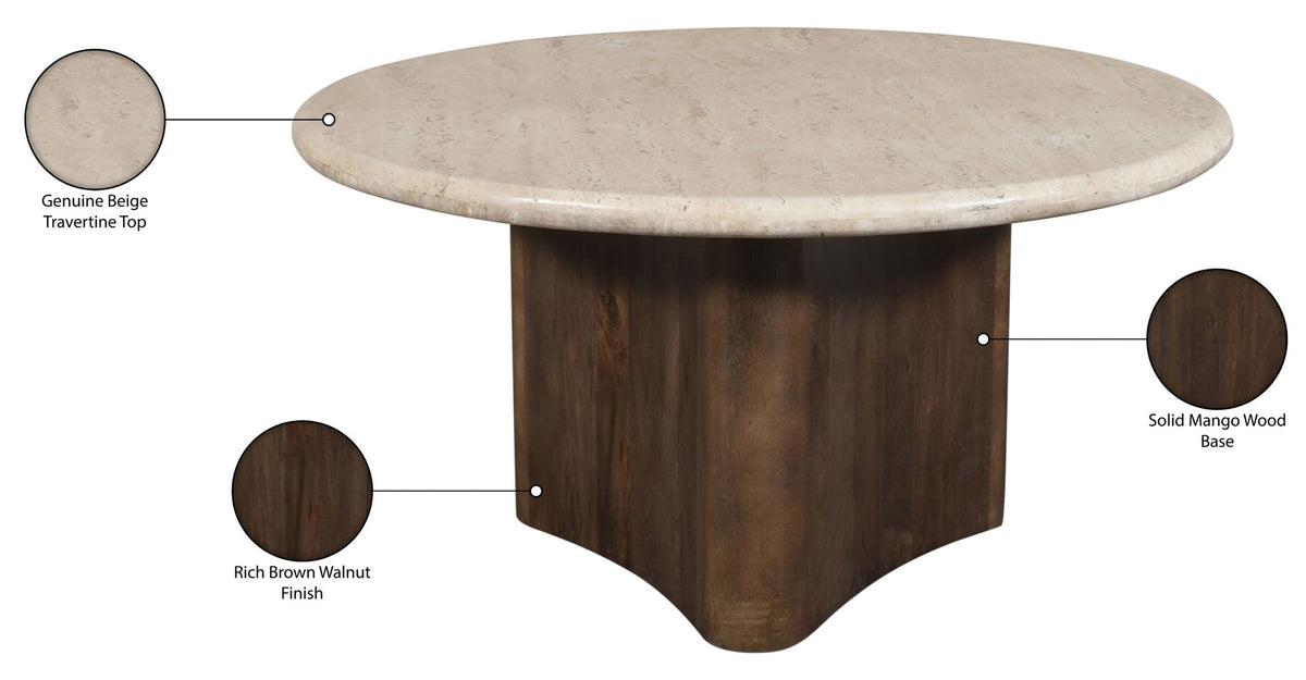 Pietra - Travertine And Mango Wood Table