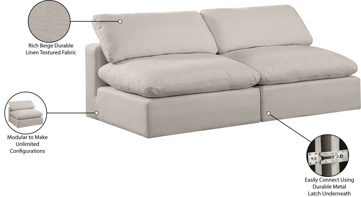 Comfy - Linen Modular Armless Sofa 2 Seats
