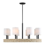 Faiyam - 8 Light Rattan Chandelier - Black