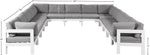 Nizuc - Outdoor Patio 13 Piece Modular Sectional With White Frame