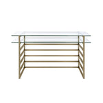 Shona - Writing Desk - Clear Glass Top & Antique Gold