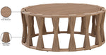 San Pietro - Aluminum Outdoor Patio Coffee Table - Natural