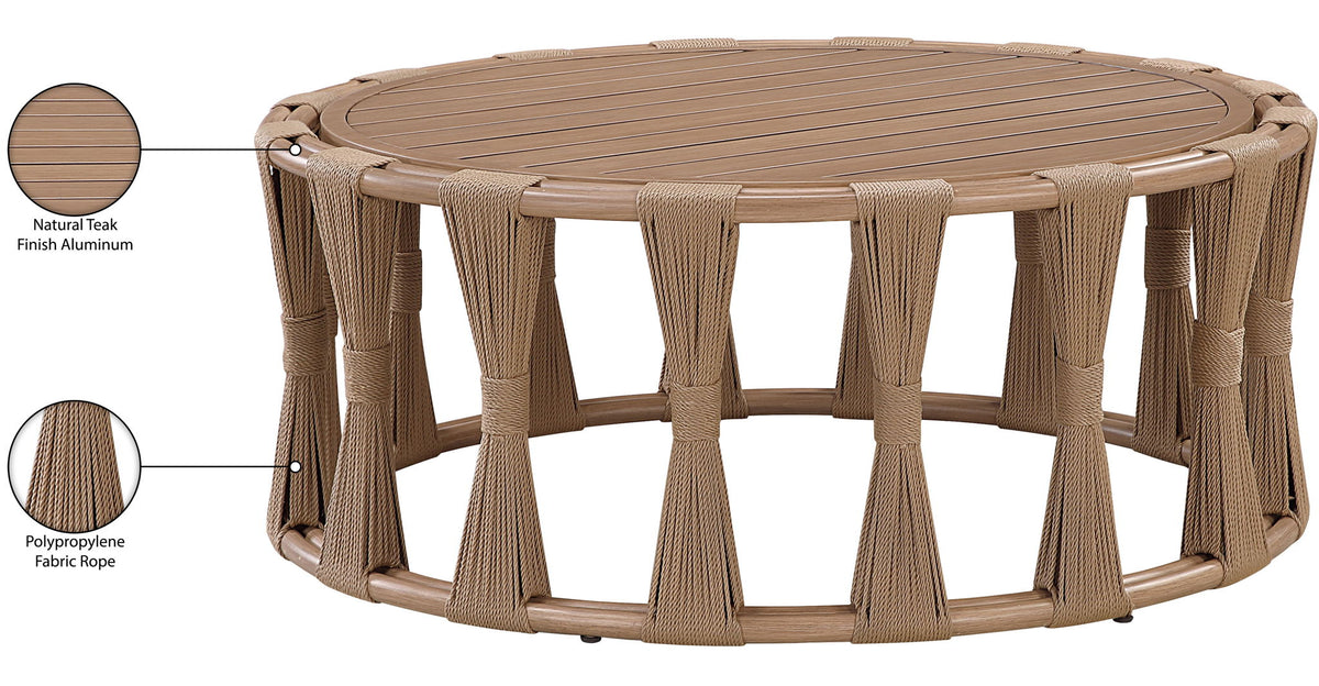 San Pietro - Aluminum Outdoor Patio Coffee Table - Natural