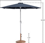 Fiji - Aluminum Patio Umbrella With Round Teak And White Base