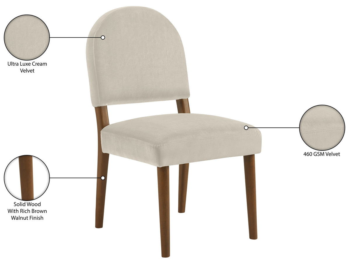 Varinelle - Velvet Dining Chair (Set of 2) - Walnut Frame
