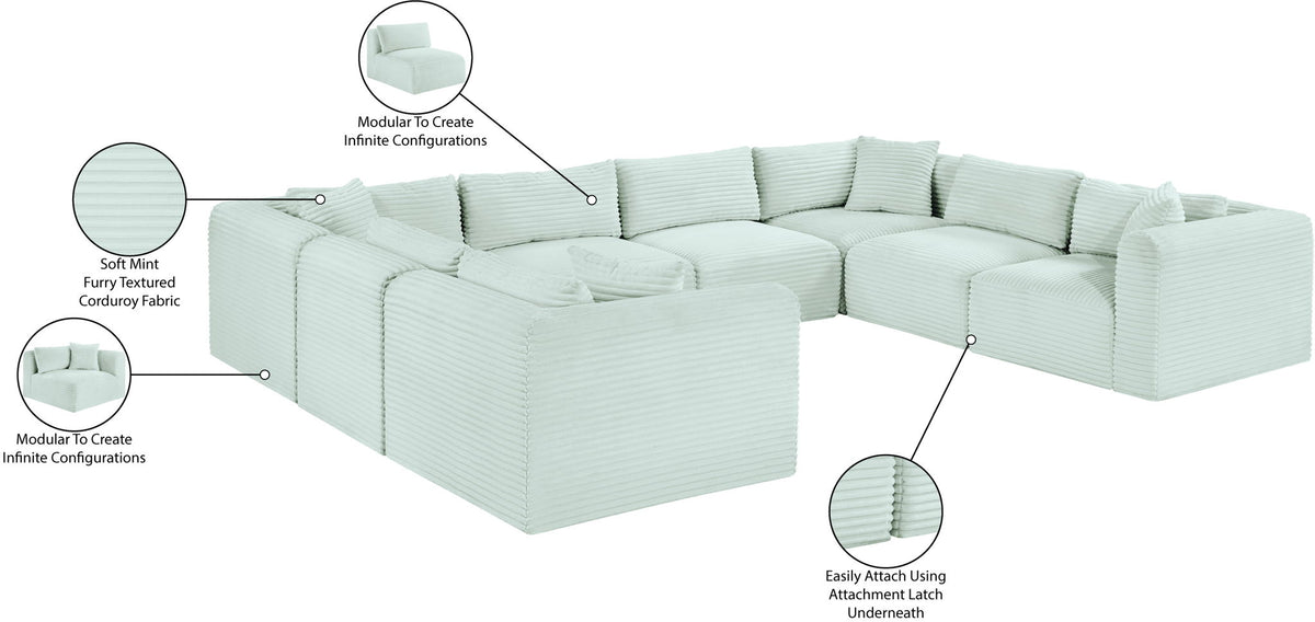Shaggy - 8 Piece Modular U-Shaped Sectional