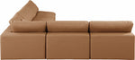 Comfy - 5 Piece Faux Leather Modular Corner Armless Sectional
