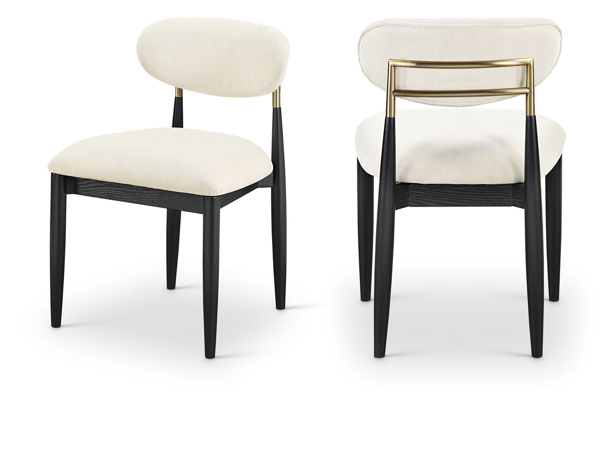Riccio - Fabric Dining Side Chair (Set of 2) - Black And Gold Frame