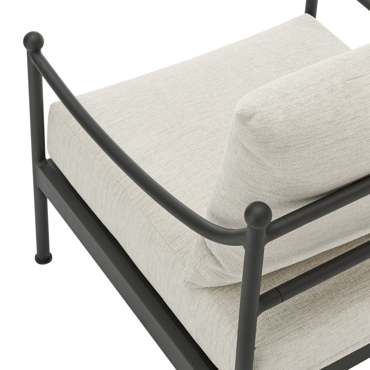 Leni - Outdoor Club Chair With Cushions And Powder Coated Aluminum Frame - Moonveil / Warm Gray