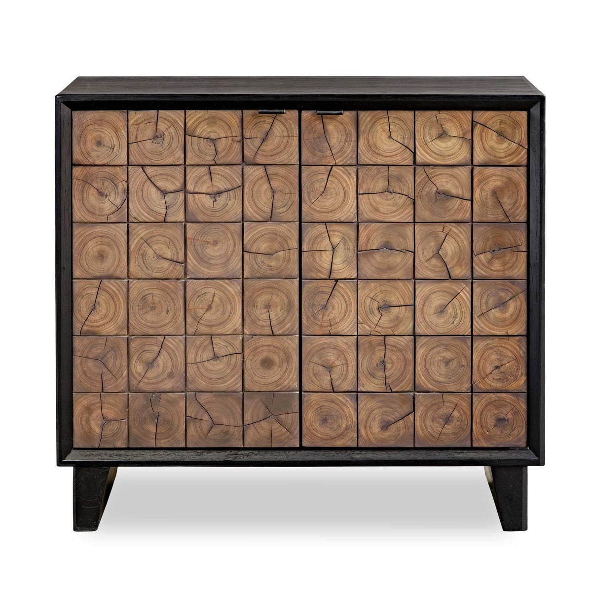 Muestra - Wood Grain 2 Door Cabinet - Black / Woodtone