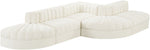 Rummi - Rounded Velvet Performance Fabric Upholstered 5 Piece Modular Sectional