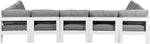 Nizuc - Outdoor Patio 7 Piece Modular Sectional With White Frame