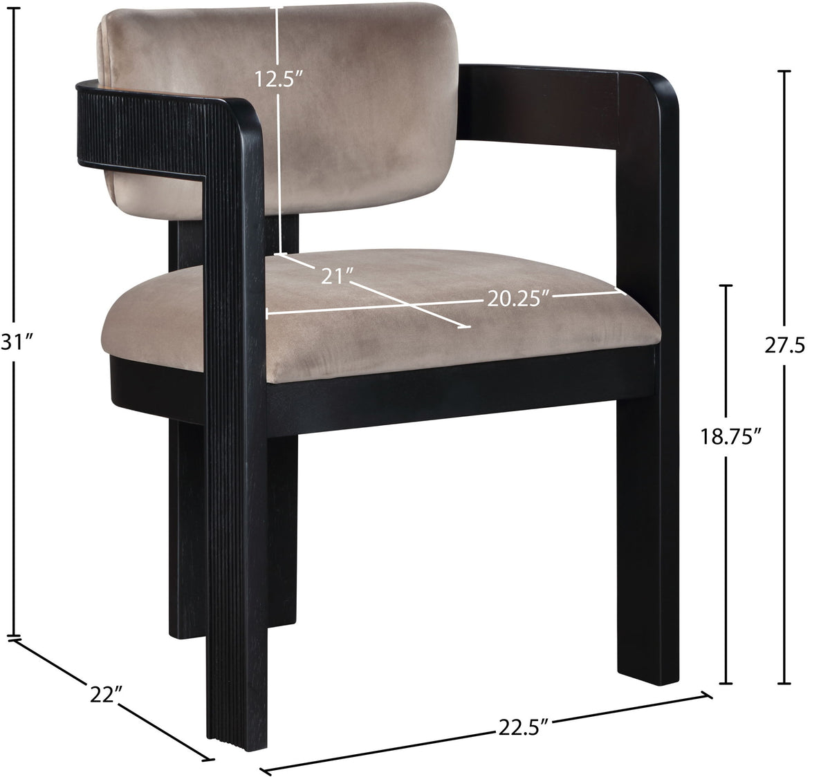 Sacha - Velvet Dining Chair With Black Base (Set of 2)