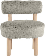 Ambre - Vegan Shearling Fabric Accent Chair - Taupe
